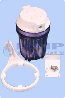 5 x 2 ½ Clear Filter Housing ¼ Ports Flat Cap