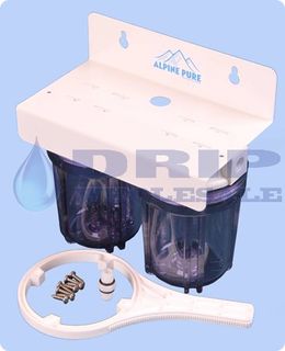 Twin 5 x 2 ½ Clear Filter Housing ¼ Ports Flat Head