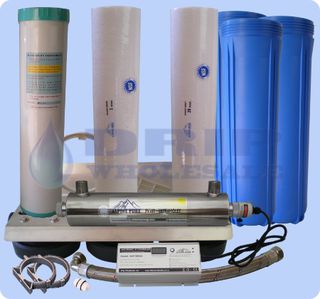 Alpine Pure UV Kit 18 GPM, 3 x 20 Big Housings and Cartridges, GAC, UNASSEMBLED